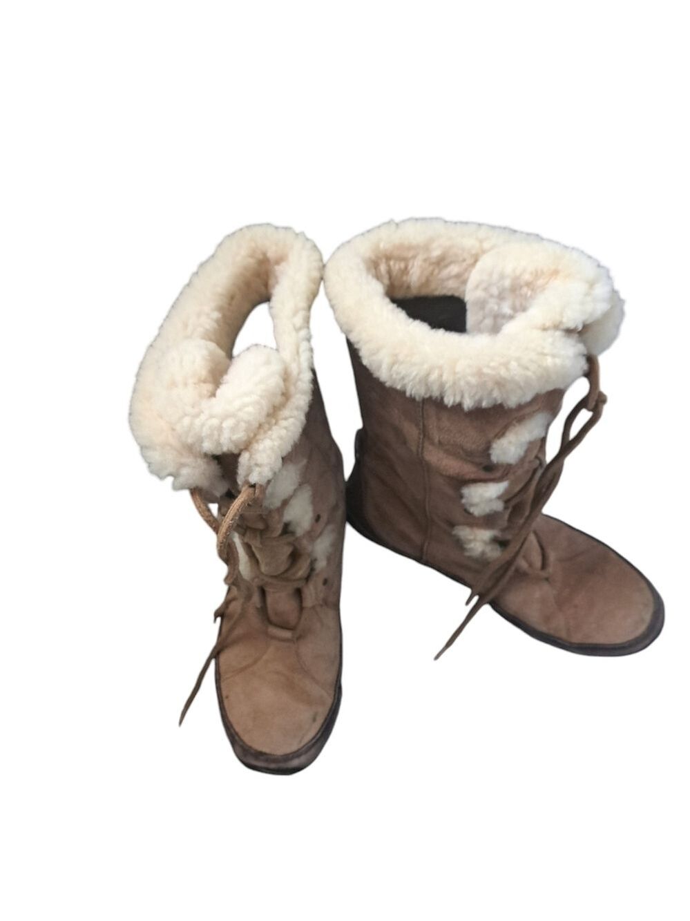 THE NORTH FACE Abby Apres snow winter boots shearling leather worn used 9.5 - Picture 4 of 16